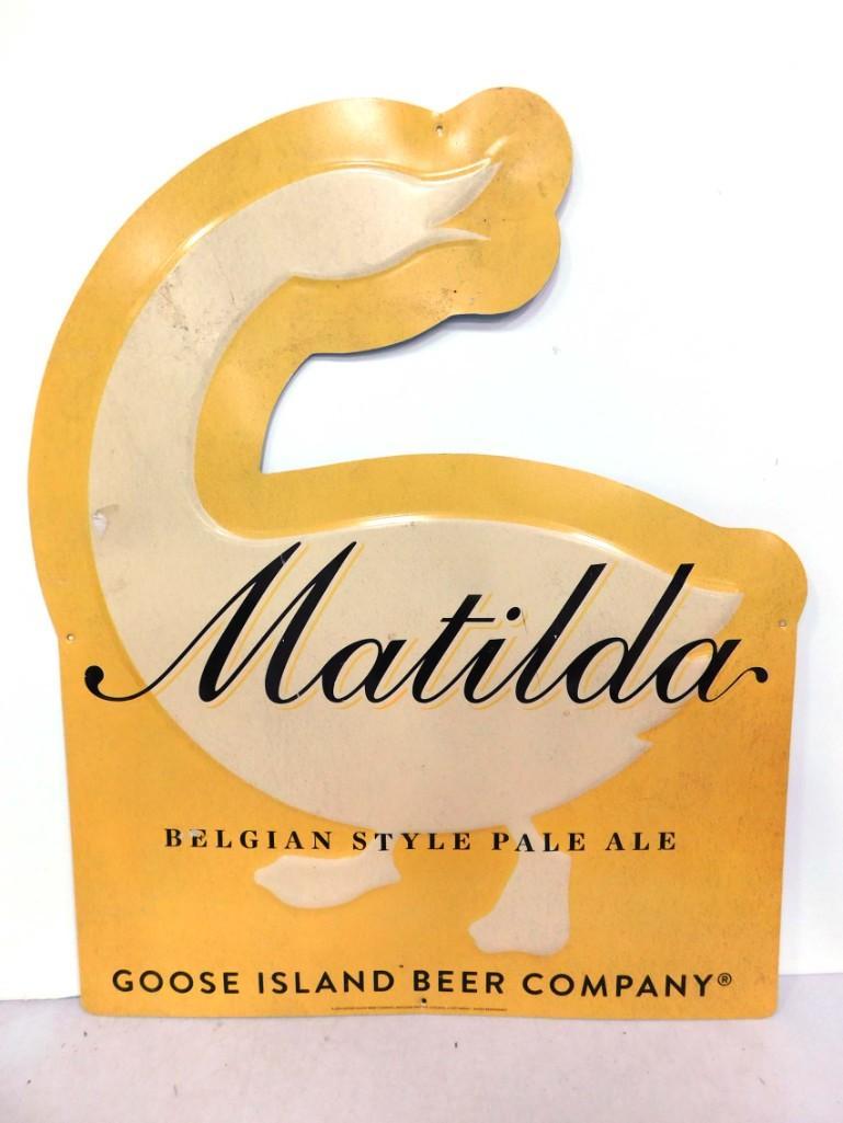 Goose Island Matilda Metal Beer Sign: Goose Island Matilda Belgian Style Pale Ale Metal Beer Sign