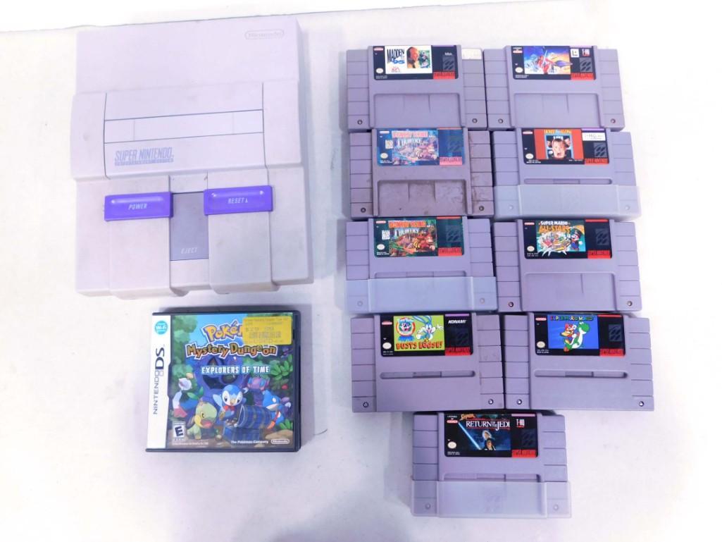 Super Nintendo System and Video Games incl Tiny Toon Buster Busts Loose, Super Mario All Stars, Donk (1 of 7)
