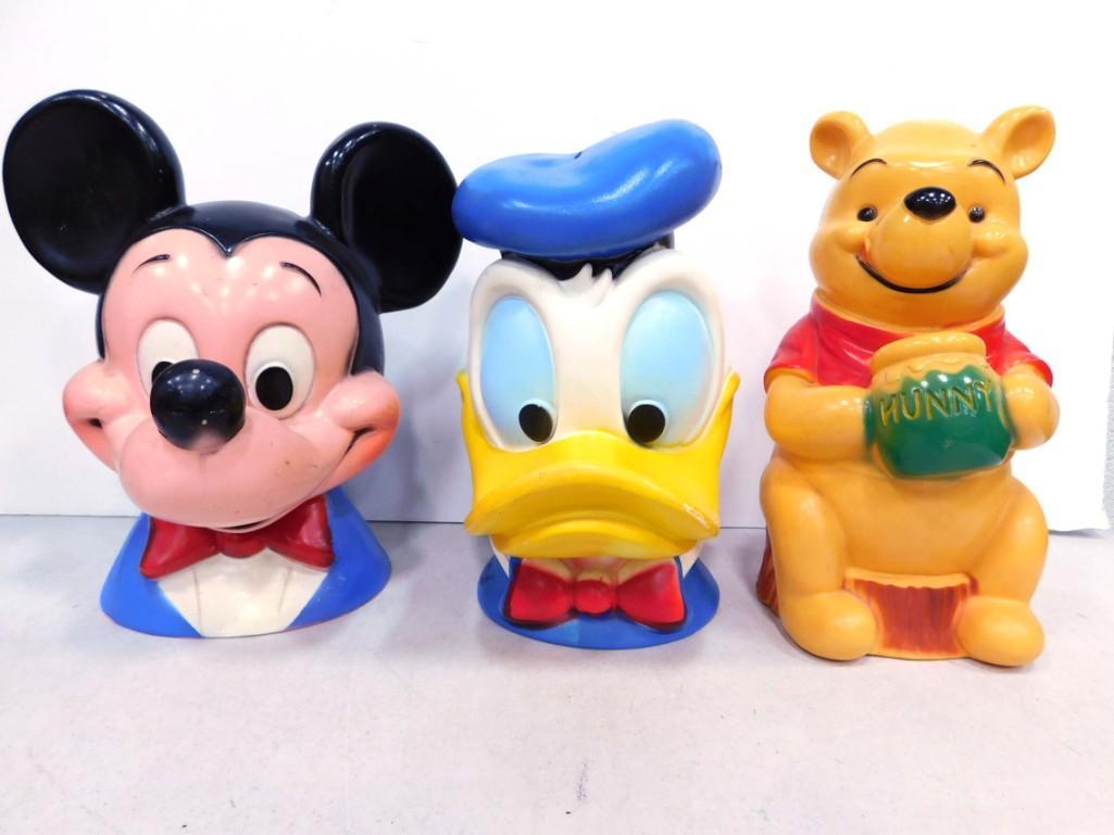 Disney Mickey Mouse, Donald Duck, Winnie the Pooh Coin Banks (1 of 3)