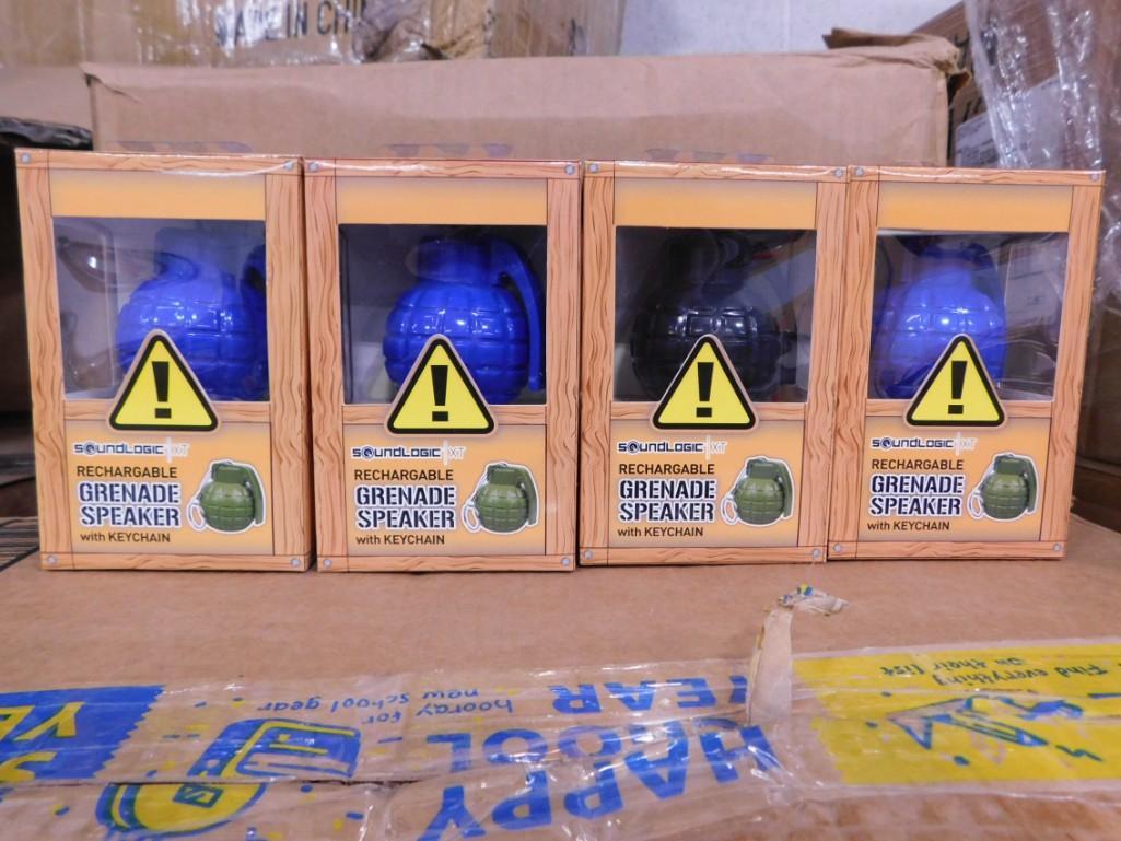 4 Rechargeable Grenade Speakers with Keychains New in Box: 4 Rechargeable Grenade Speakers with Keychains New in Box