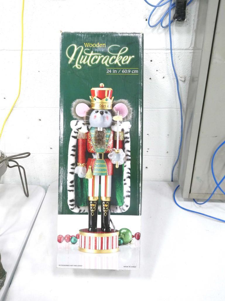 Large Wood Nutcracker Mouse 24" Tall in Original Box (1 of 3)