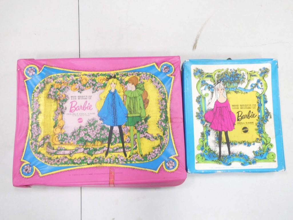 2 Vintage Barbie Doll Cases incl Pink The World of Barbie and Blue The World of Barbie (1 of 5)