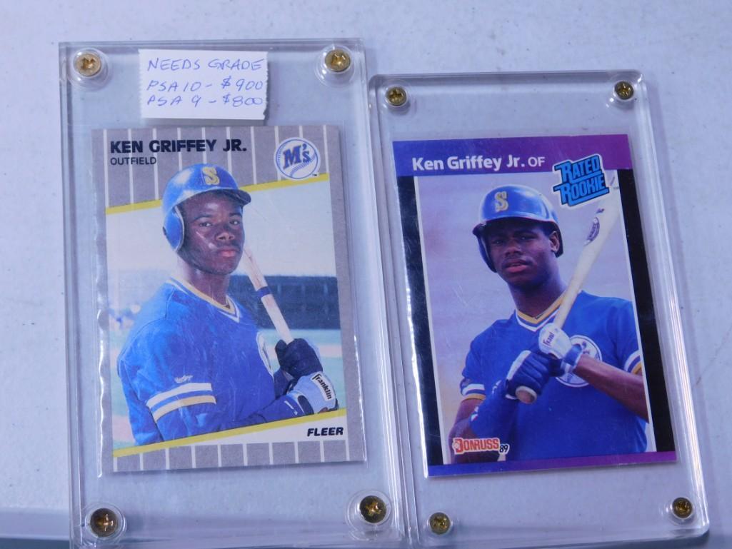 Two Ken Griffey Jr. Baseball Cards - Don Russ 89 Rookie, Fleer 89 Rookie (1 of 2)