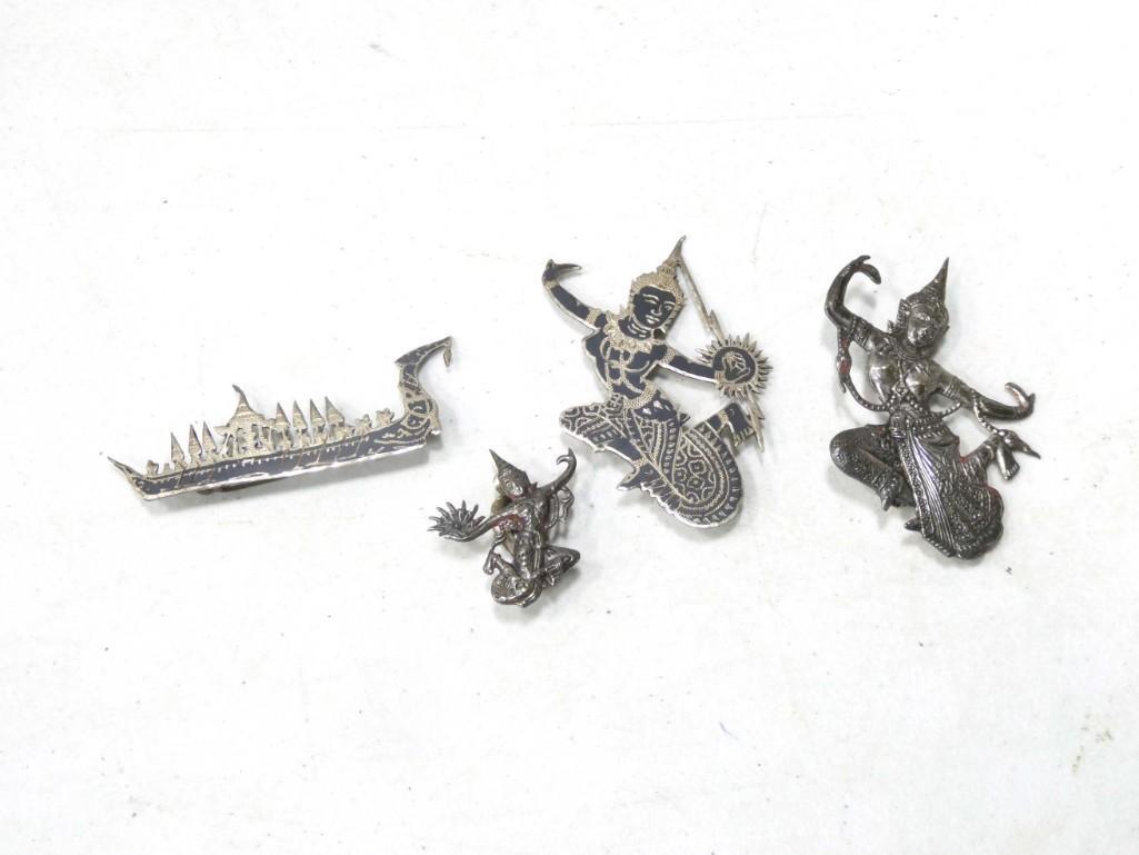 Sterling Silver Niello Brooches (1 of 5)