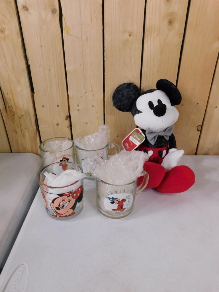 Walt Disney Mickey Mouse Lot including Glasses, Plush, Minnie, etc. (1 of 6)