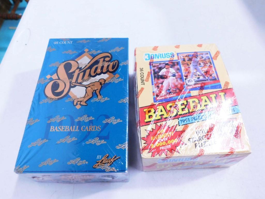 2 Unopened Boxes of Baseball Cards incl Studio by Leaf and Donruss 1991 Puzzle and Cards Series 1 (1 of 2)