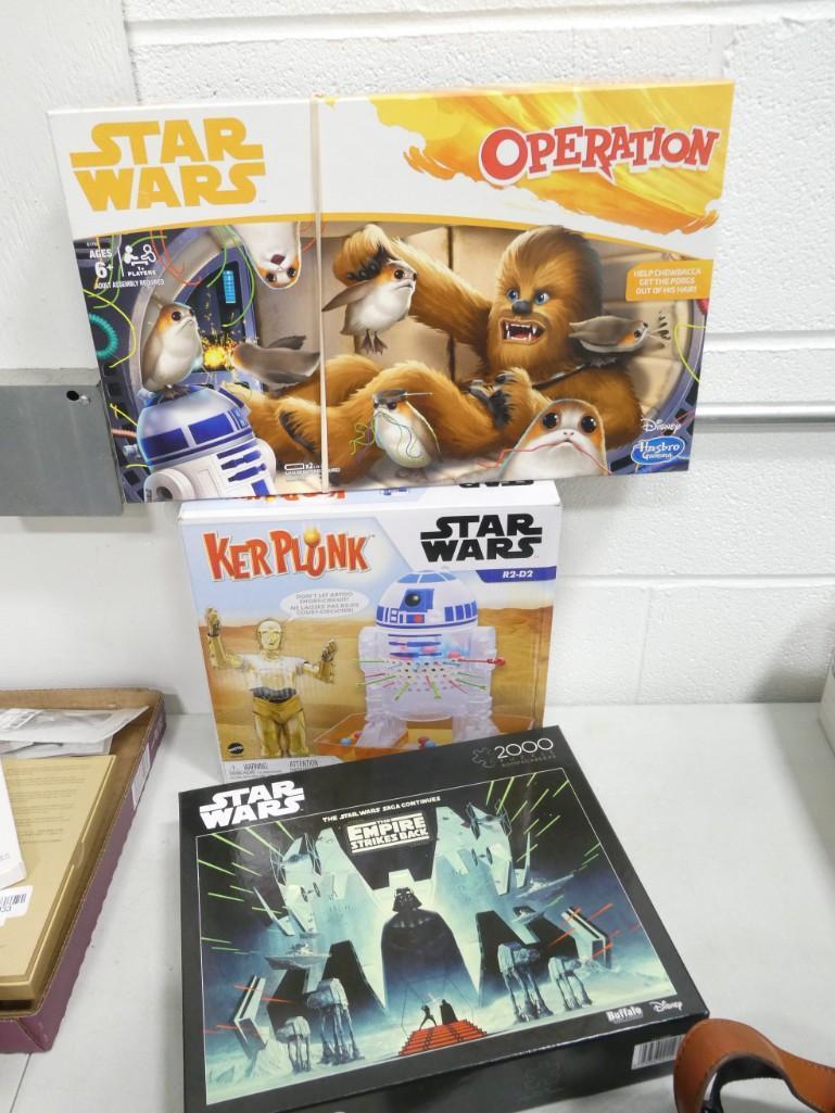 Star Wars Games Lot incl Star Wars Puzzle, Star Wars Kerplunk, Star Wars Operation (1 of 7)