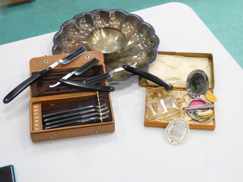 Collectibles incl 7 Friedr.ern & Company Straight Razors, Silver Plate Serving Tray, (1 of 10)