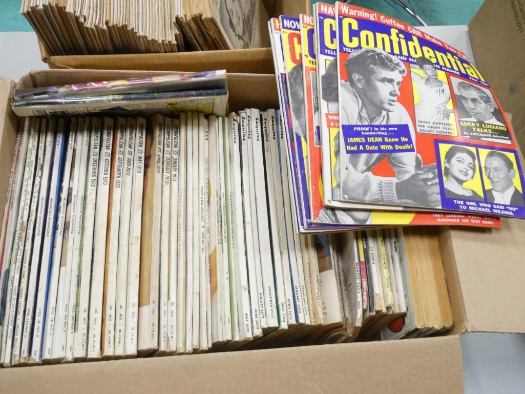 Large Lot of Vintage Magazines including Cosmopolitan, Esquire, Confidential, Redbook, Capper's, (1 of 6)