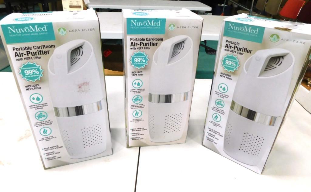 3 Nuvomed Portable Car Or Room Air Purifiers New In Box