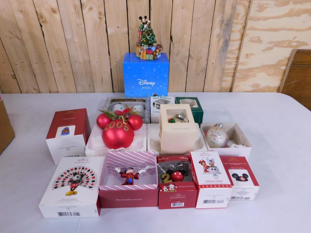 Vintage Walt Disney Christmas Lot including Keepsake ornaments, Lighted Figure, Other ornaments, etc (1 of 6)