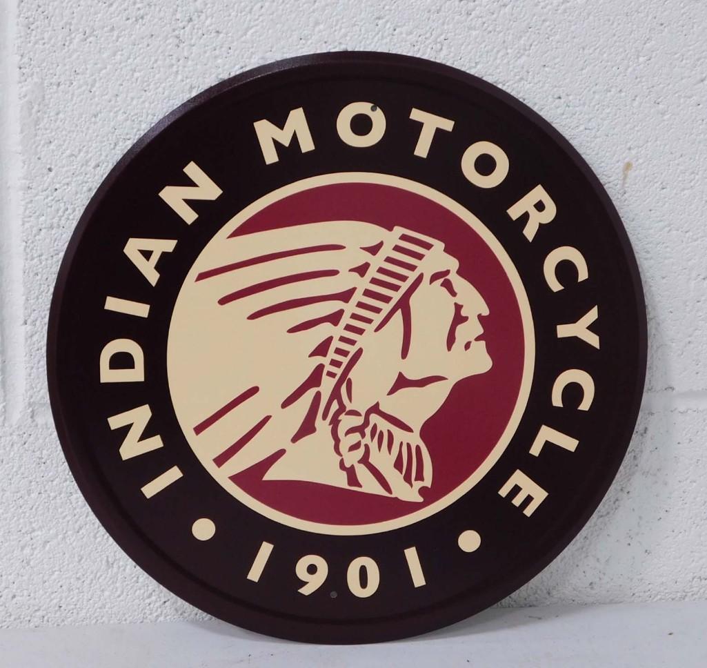 Indian Motorcycles Metal Sign Modern Retro Approx 12" in Diameter (1 of 2)