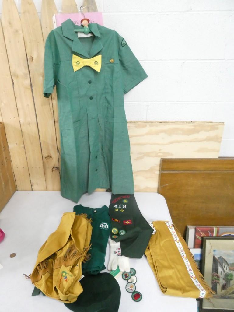 Vintage Girl Scout Uniform - patches, knife, hat, etc. (1 of 9)