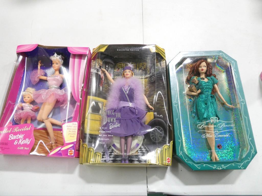 Lot of 3 New in Package Barbie Dolls, etc. Including Barbie & Kelly, Dance 'Til Dawn, Birthstone Bea (1 of 6)