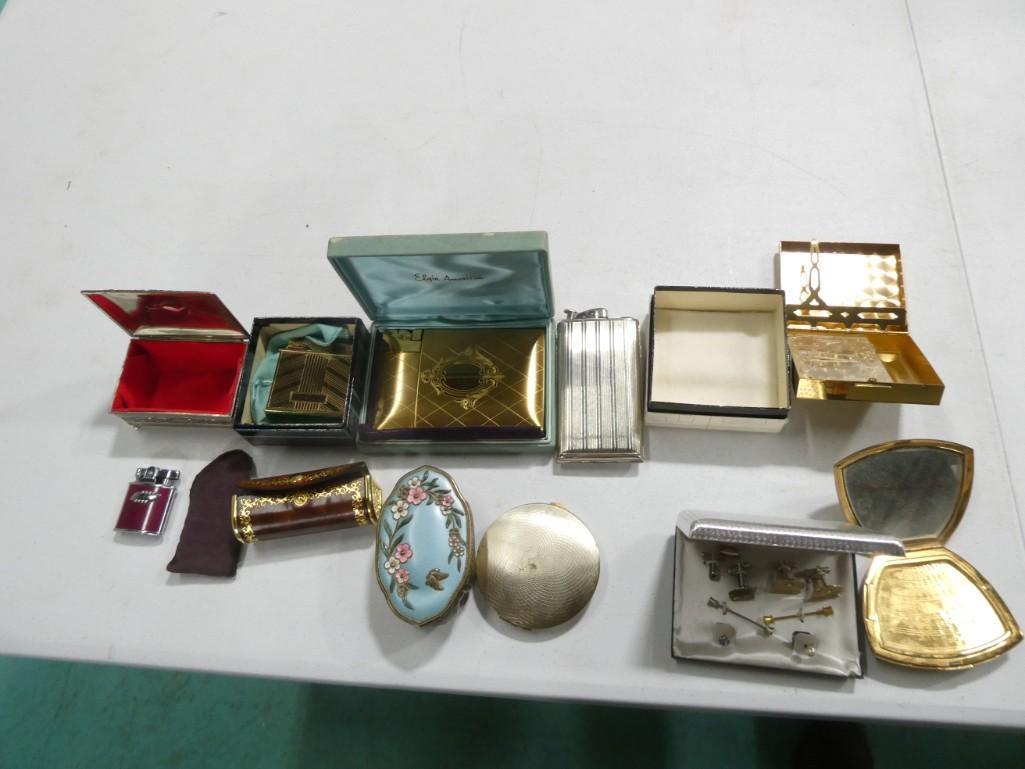Assorted Lighters, Compacts, Cases, etc.  Looks to be vintage (1 of 6)