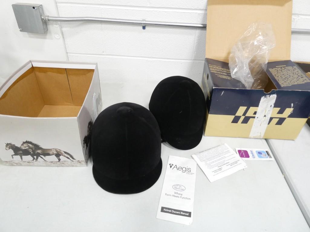 2 English Horse Riding Helmets incl Lexington Size 7 3/4 and International Riding Helmet Size M (1 of 8)