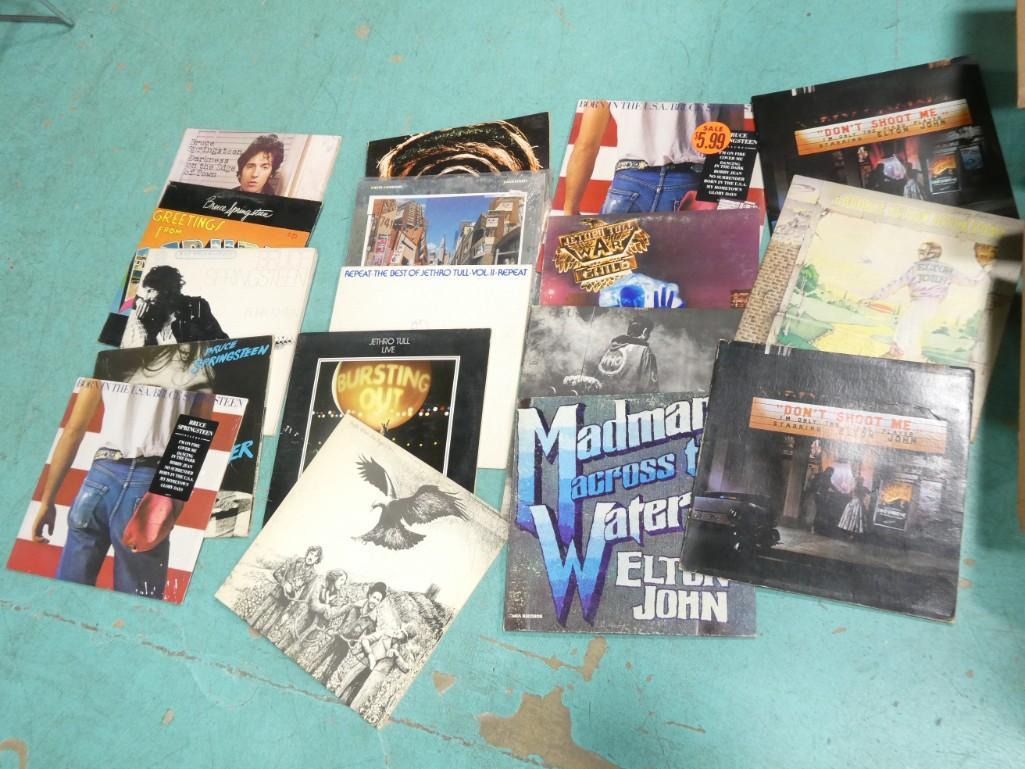 Vinyl Record LP Album Lot including Bruce Springsteen, Elton John, Rolling Stones, Jethro Tull, Traf (1 of 5)