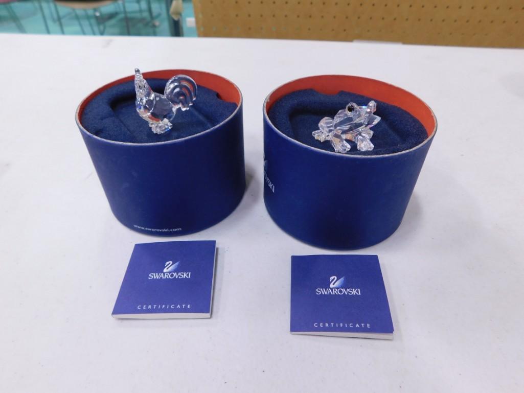 Swarovski Crystal Frog and Rooster Both in Original Boxes with Certificates (1 of 3)