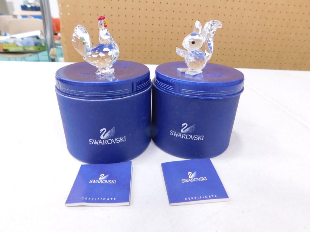 Swarovski Crystal Squirrel and Hen or Chicken Both in Original Boxes with Certificates (1 of 3)