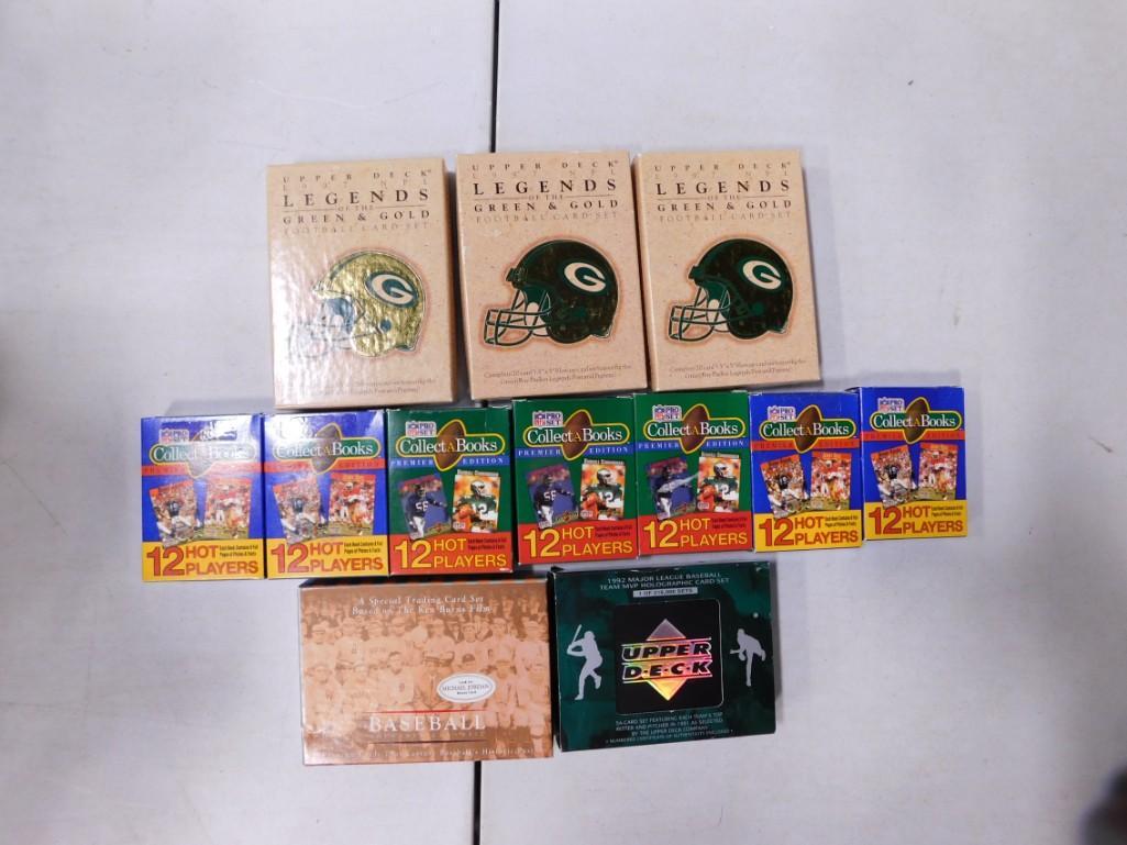 Lot of Sports cards including Upper Deck Legends, NFL Pro Set Collect A Books, etc. (1 of 2)