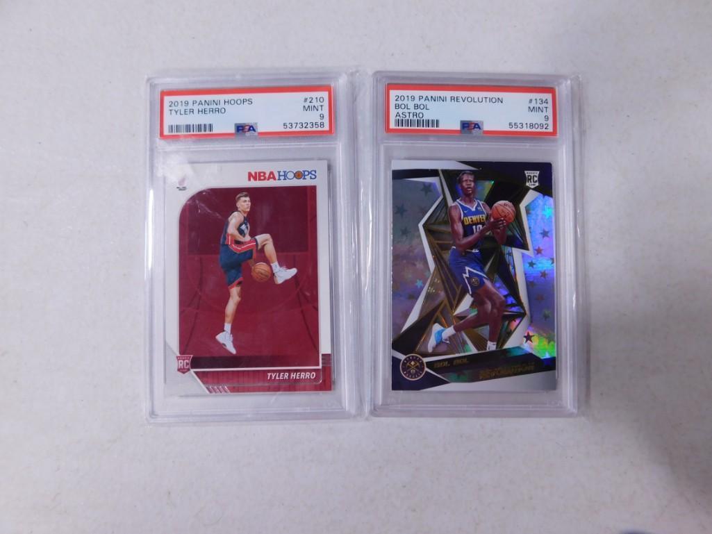 Pair of Graded Basketball Cards 2019 Tyler Herro Panini Hoops PSA 9, Bol Bol Astro PSA 9 (1 of 2)