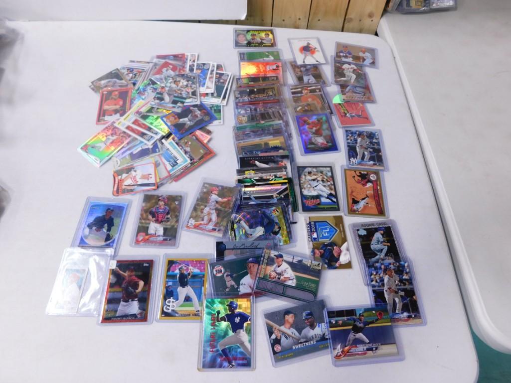 Sports card lot including over 100 rookies, inserts and numbered baseball cards (1 of 4)
