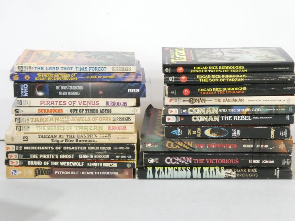 Lot of Vintage Sci-Fi, Fantasy and other books including Tarzan, Conan, Edgar Rice Burroughs (1 of 2)