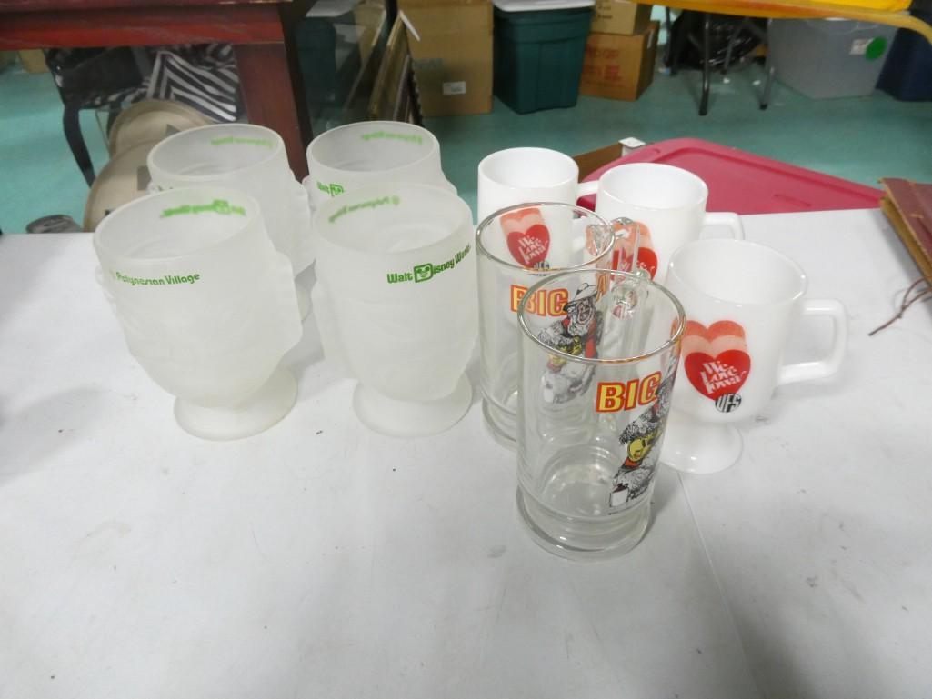 Lot of Walt Disney World Polynesian Village Tiki Glasses, Big Al and We Love Iowa UFS Glasses: Lot of Walt Disney World Polynesian Village Tiki Glasses, Big Al and We Love Iowa UFS Glasses