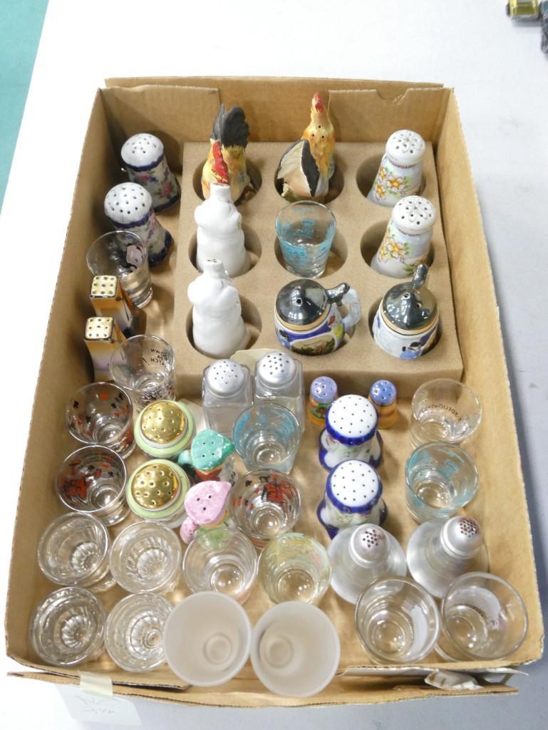 Large Lot of Salt and Pepper Shakers, Shot Glasses, etc.: Large Lot of Salt and Pepper Shakers, Shot Glasses, etc.