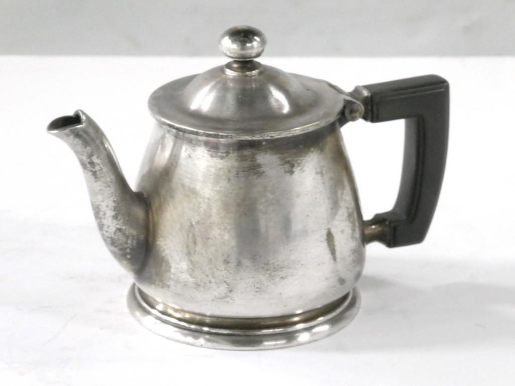 Silver Soldered Individual Coffee Pot with Black Handle (1 of 8)