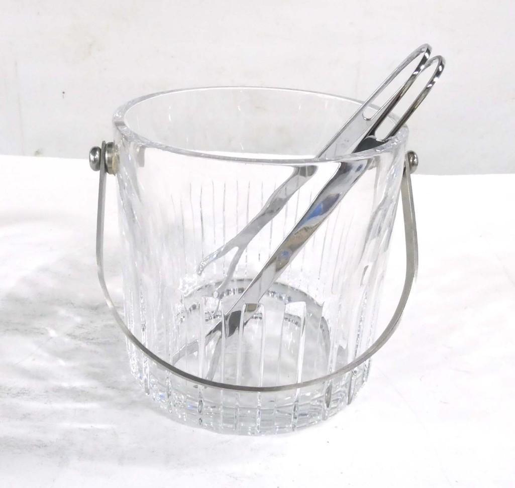 Baccarat Crystal "Rotary" Ice Bucket and Pair of Ice Tongs (1 of 6)