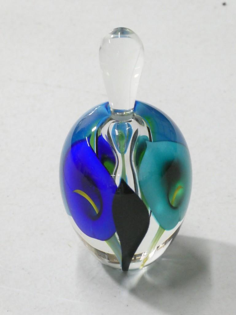 Scott Bayless Blue Calla Lily Perfume Bottle: Scott Bayless Blue Calla Lily Perfume Bottle - Signed