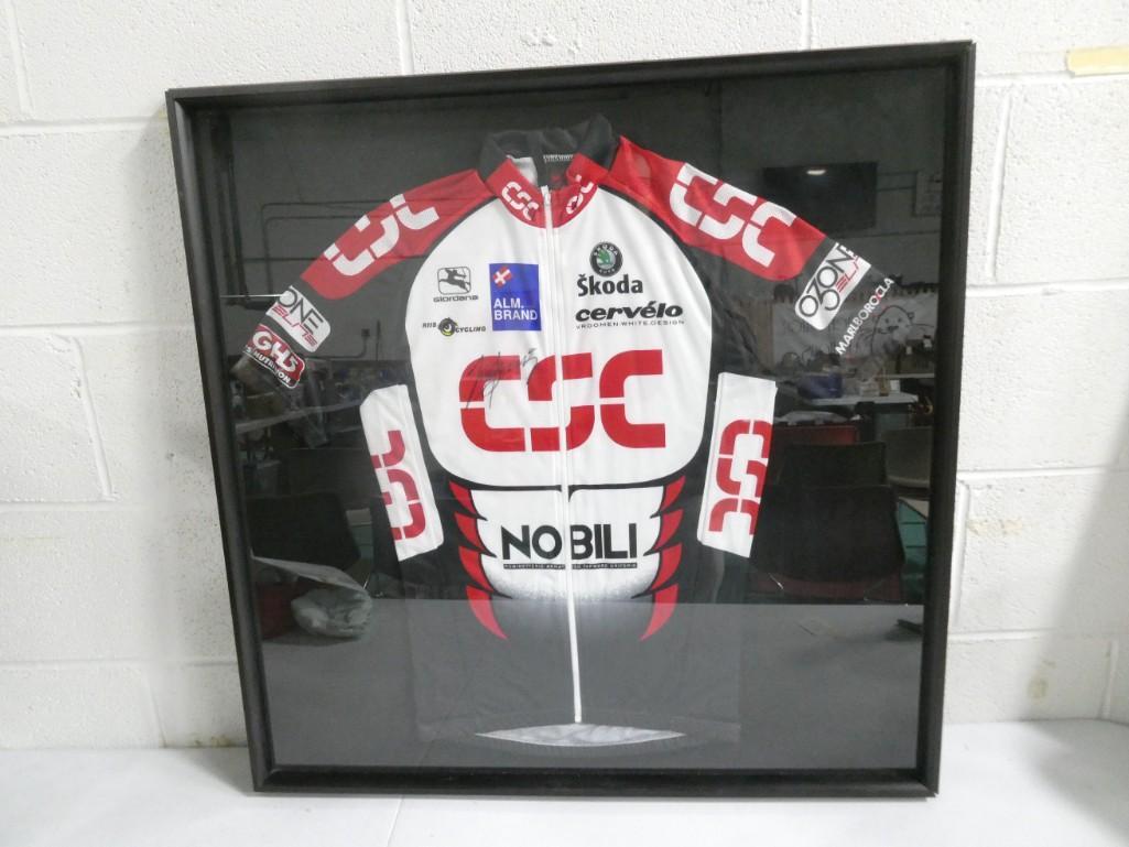 Framed Denmark / Danish Cycling Uniform - Autographed: Framed Denmark / Danish Cycling Uniform - Autographed No COA