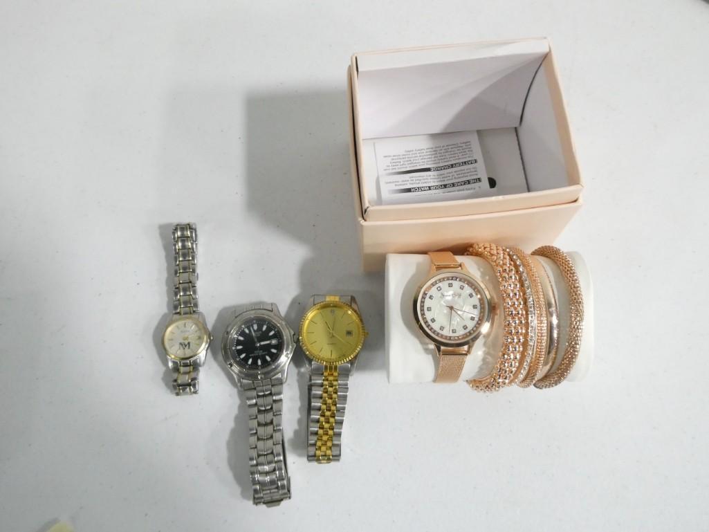 Watch Lot including Bulova, Pulsar, Japan Movt., Jessica Carlyle with bracelets: Watch Lot including Bulova, Pulsar, Japan Movt., Jessica Carlyle with bracelets
