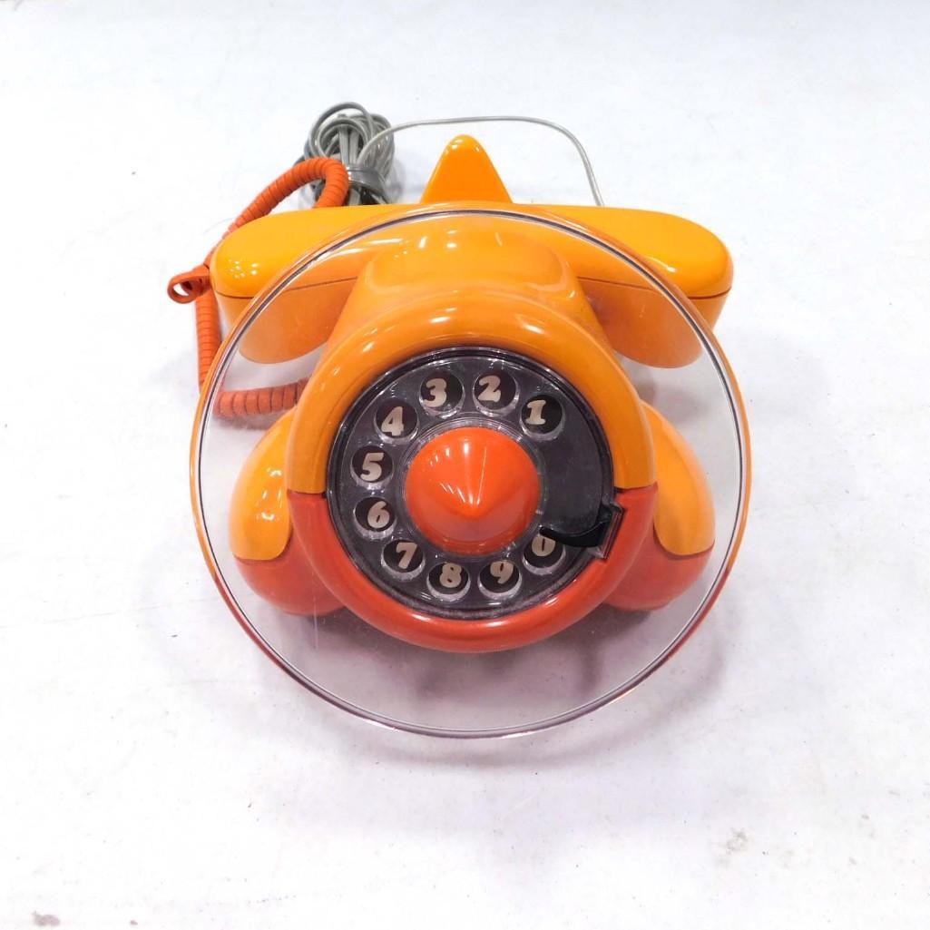 Alexander Graham Plane Telephone Rotary Dial Airplane Phone Orange (1 of 4)