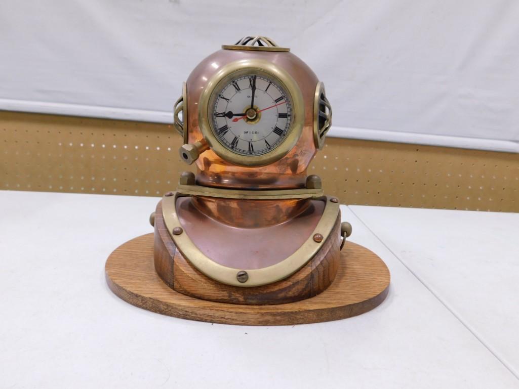 Miniature Metal Diving Helmet / Scuba with Clock (1 of 5)