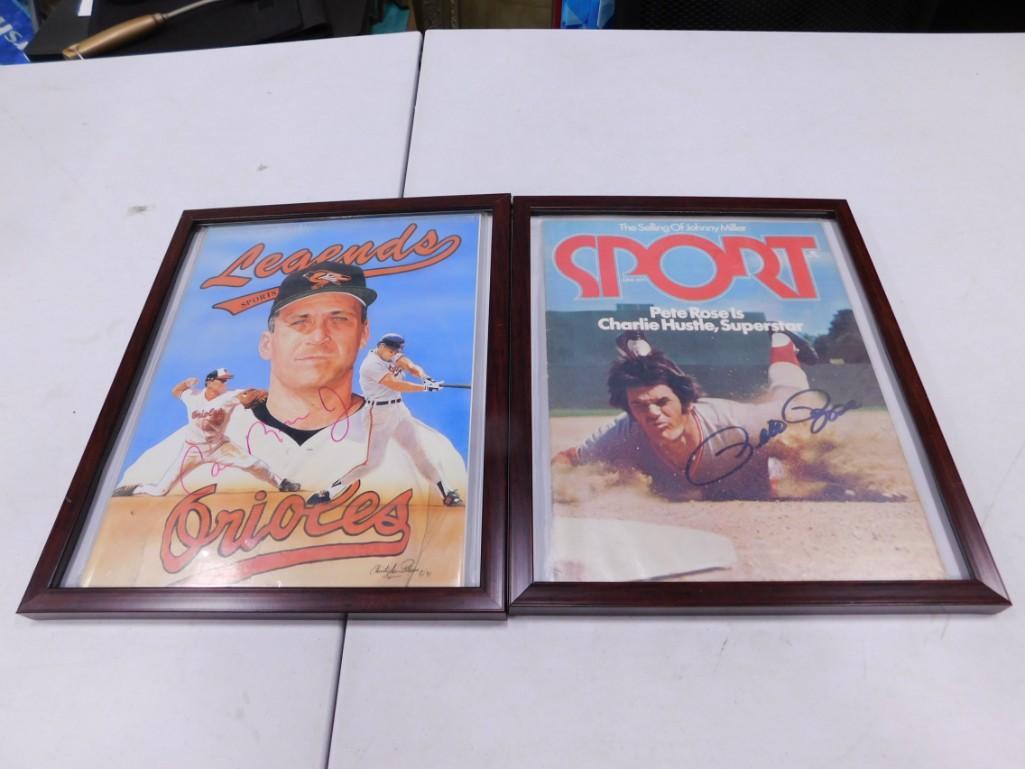 Framed Autographs - Cal Ripken Jr. No COA and Pete Rose with COA (1 of 6)
