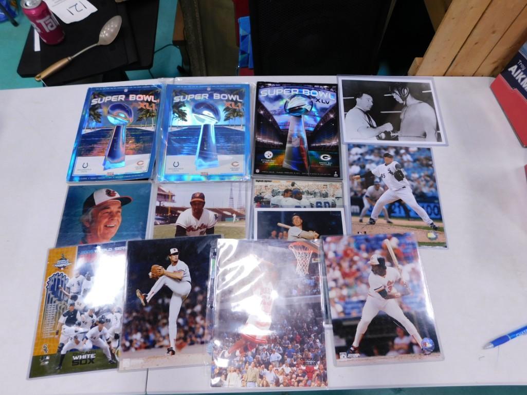 Sports lot including Pictures - Michael Jordan, Superbowl XLI, XLV Programs, Official MLB Pictures, (1 of 5)