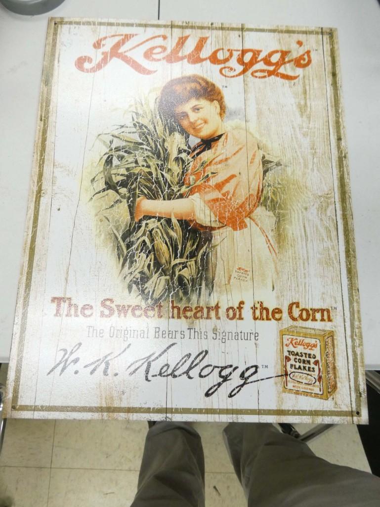 Kellogg's Corn Flakes Metal Advertising Sign Modern Retro 16" x 12 1/2" (1 of 2)