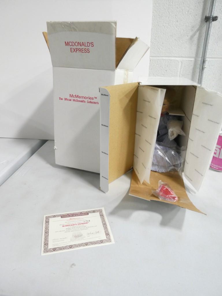 McMemories McDonald's Express Doll with COA Number 129FB: McMemories McDonald's Express Doll with COA Number 129FB in Original Box