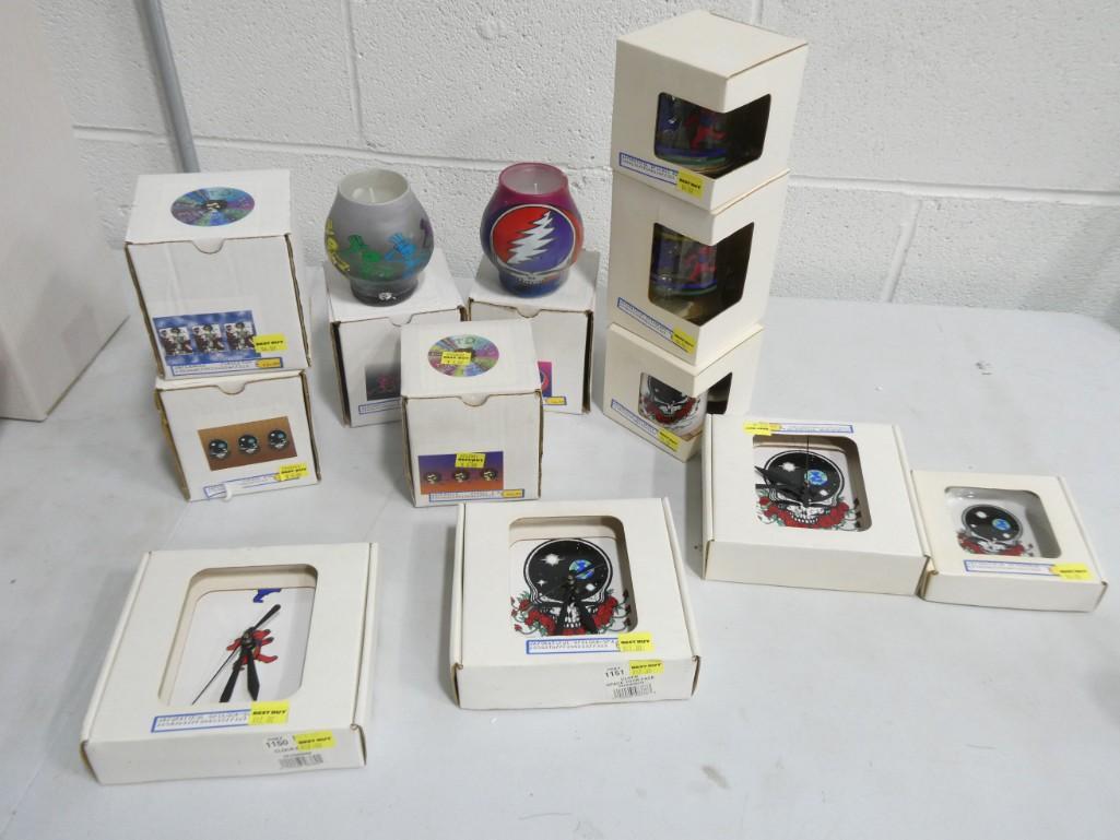 Grateful Dead Lot including Candles, Mugs, Glasses, Clocks, Steal your Face, ash tray, etc. (1 of 7)