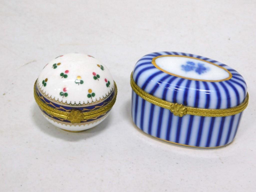 2 Rudolf Kammer of Volkstedt Porcelain Trinket Boxes or Ring Boxes (1 of 6)