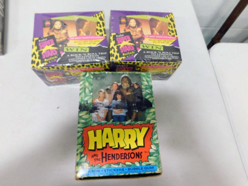 3 Boxes of Trading Cards incl Harry and the Hendersons and 2 ProSet Super Stars MusiCards (1 of 4)