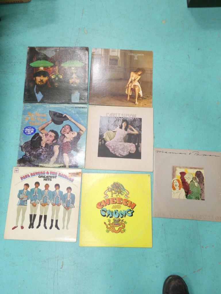 7 Vinyl Record Albums incl Seals & Crofts, 2 Carly Simon, 2 Mama's and The Papas, Paul Revere & The (1 of 6)