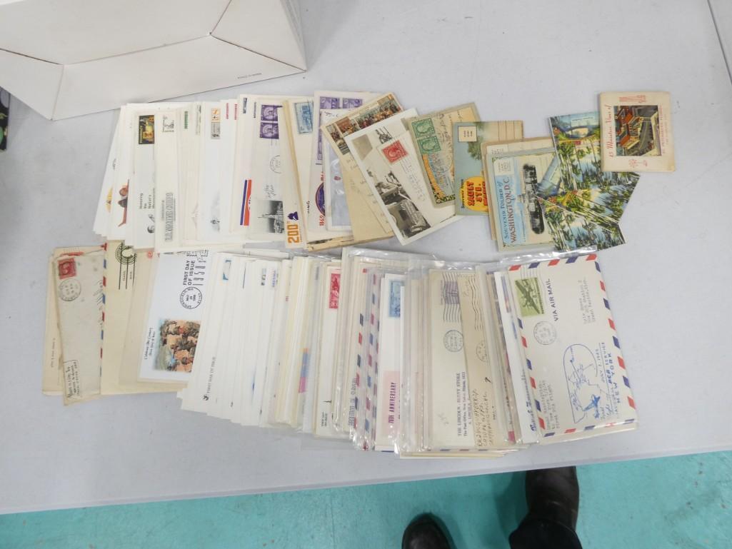 Stamp / Ephemera Lot including First Day Issue, Postcards, vintage, etc. (1 of 5)