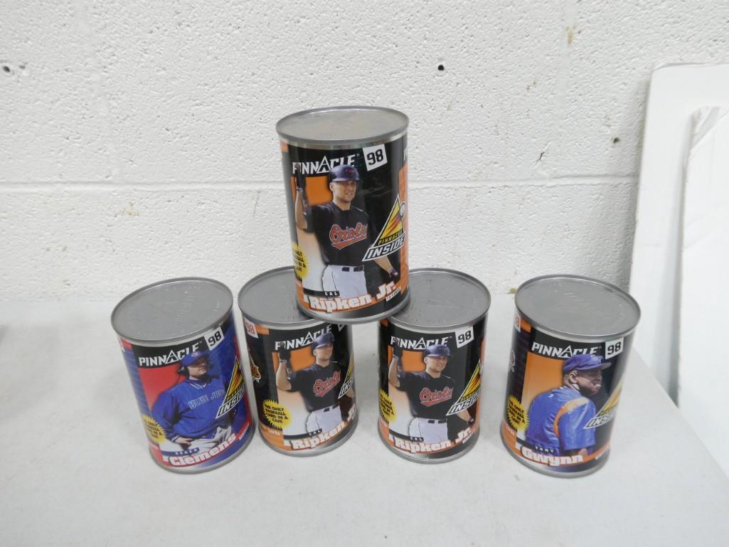 5 Factory Sealed Cans of Pinnacle 1998 Baseball Cards (1 of 5)