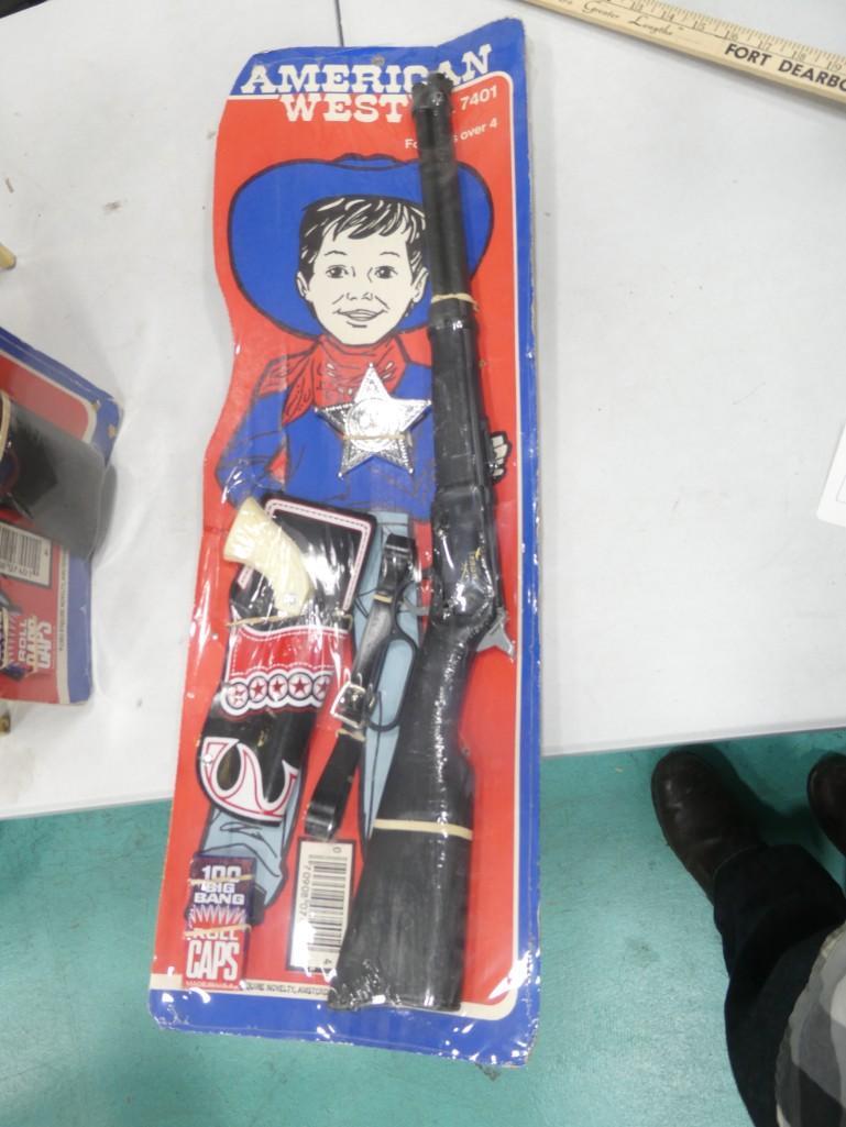 New Old Stock American West 7401 Toy Cap Guns, Caps, Holster, etc.: New Old Stock American West 7401 Toy Cap Guns, Caps, Holster, etc.