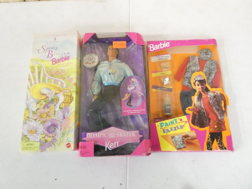 Barbie Lot incl Spring Blossom Barbie, Olympic Skater Ken, Paint 'n Dazzle Accessories: Barbie Lot incl Spring Blossom Barbie, Olympic Skater Ken, Paint 'n Dazzle Accessories