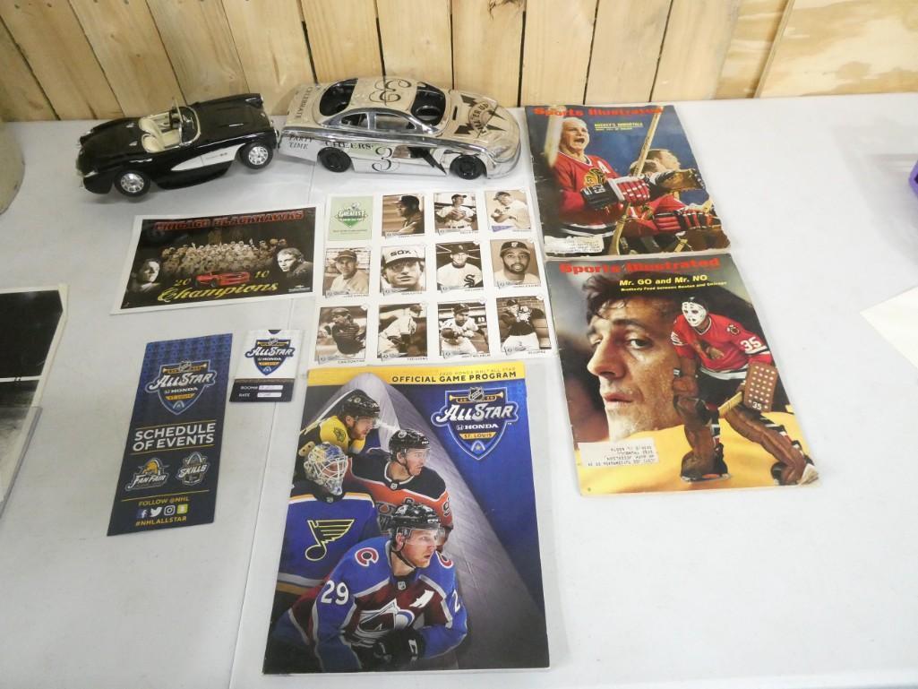 Sports Ephemera, etc incl 1968 Sports Illustrated with Bobby Hull, 2020 NHL All-star Program, (1 of 8)