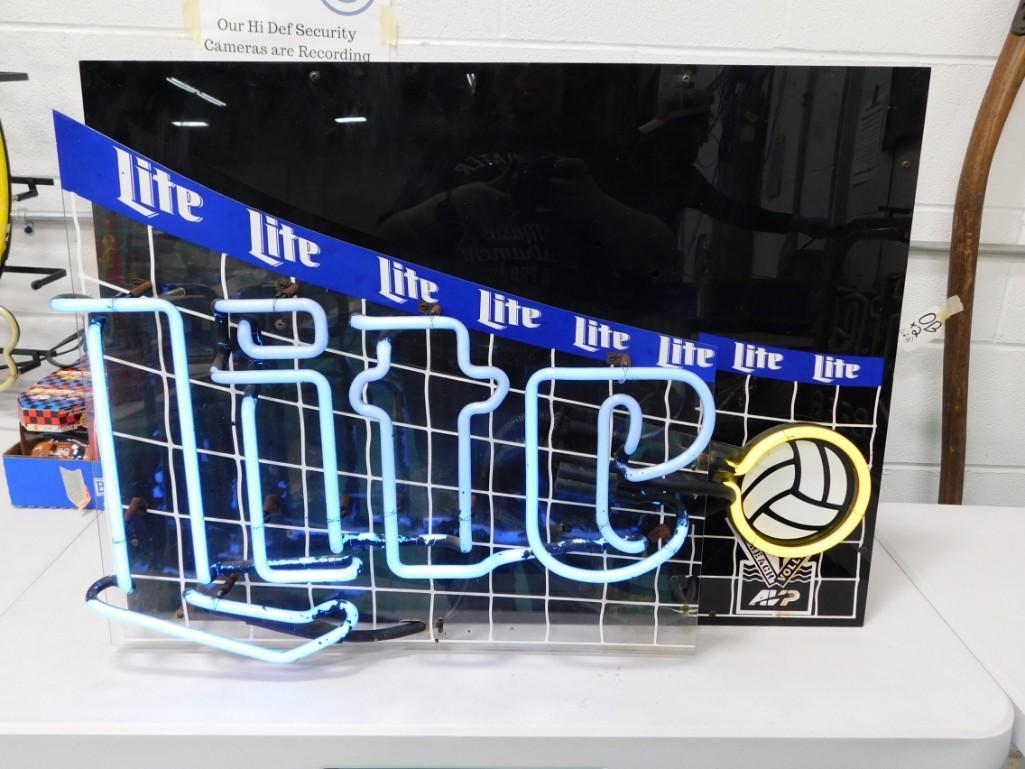 Miller Lite Neon Sign Soccer Style Works (1 of 2)